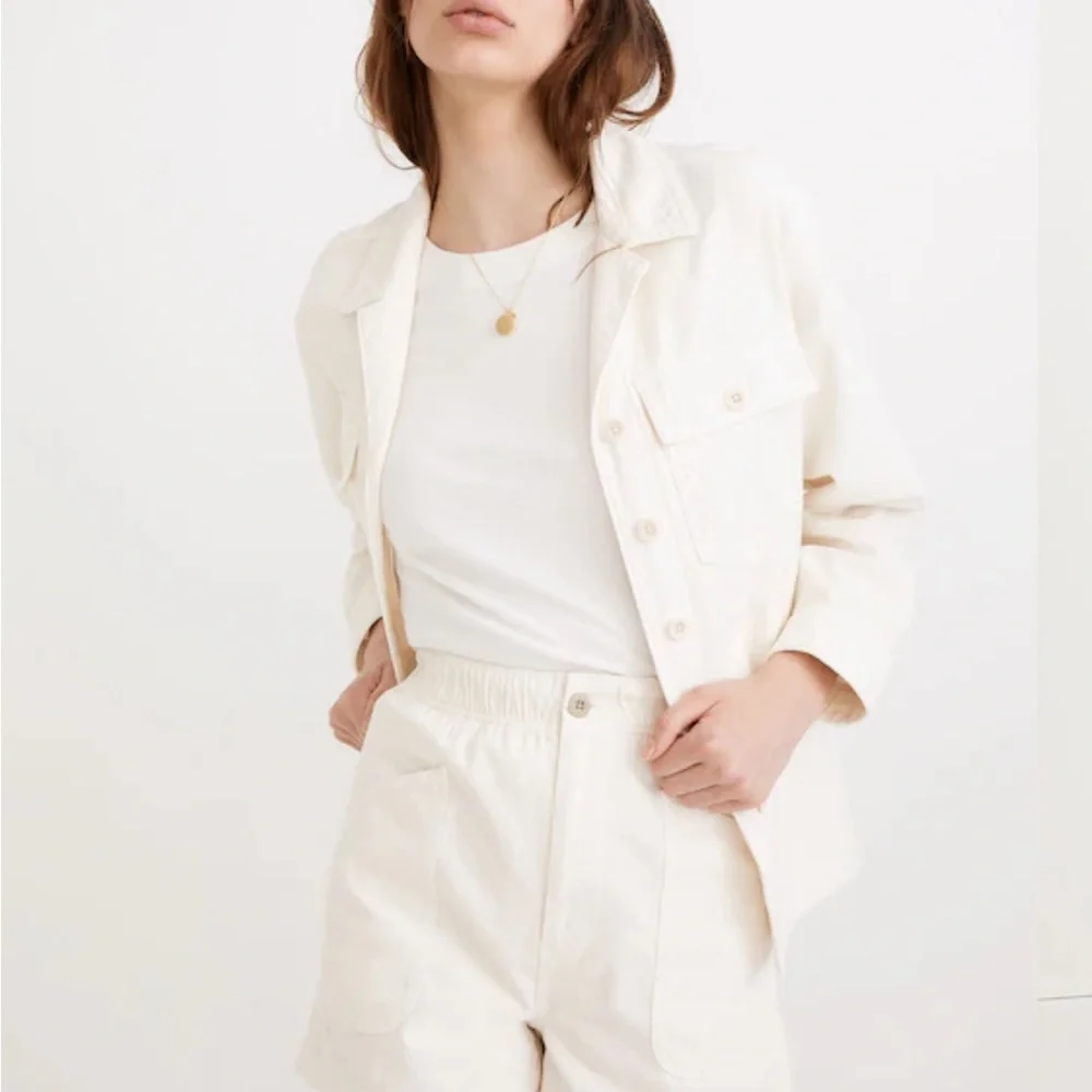 Madewell Ecru Drakefield Shirt-Jacket NWT sz M